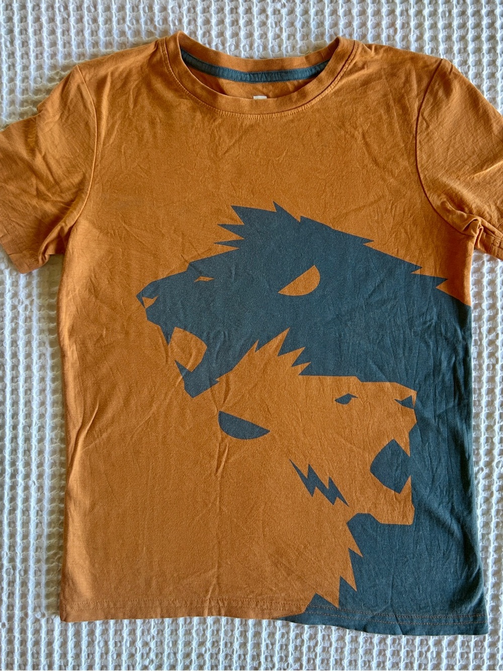 Tea Collection Rust Orange Tee with Charcoal Lion Graphic